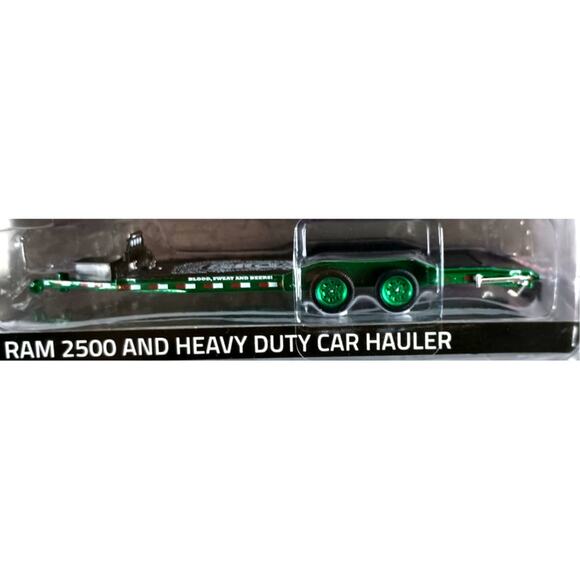 Greenlight Gas Monkey Green Machine 2016 RAM 2500 w/ HEAVY DUTY CAR HAULER - Picture 5 of 9
